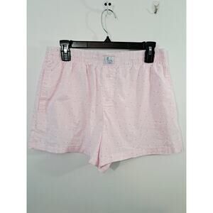 Better Together Dreamy Nights Women's Pink White Swan Print Sleep Shorts Medium